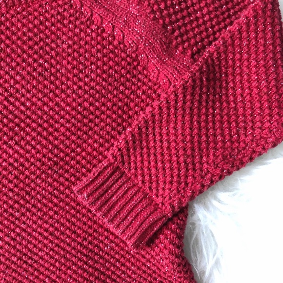Red Sweater with Silver Threading - Picture 2 of 4